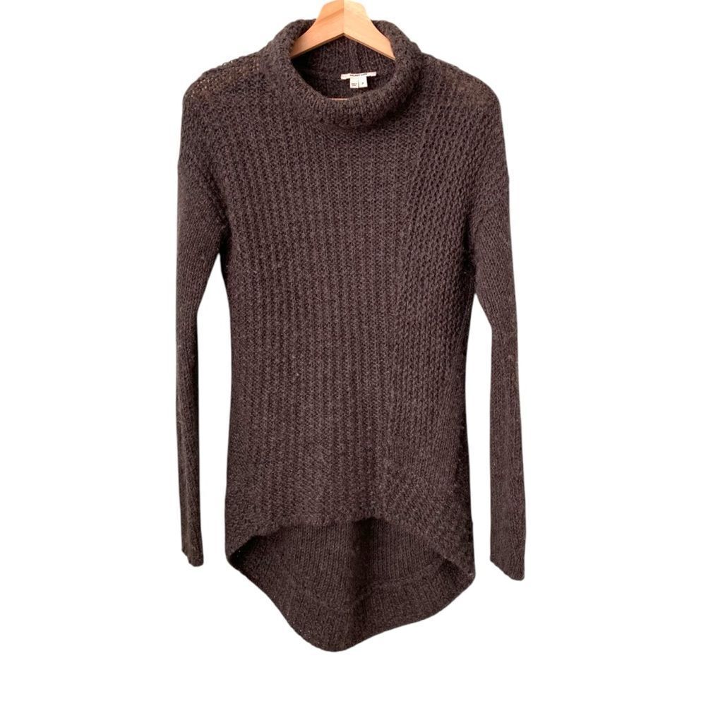 Helmut Lang Alpaca & Wool Knit Turtleneck Tunic Gray Top in Size P - Small